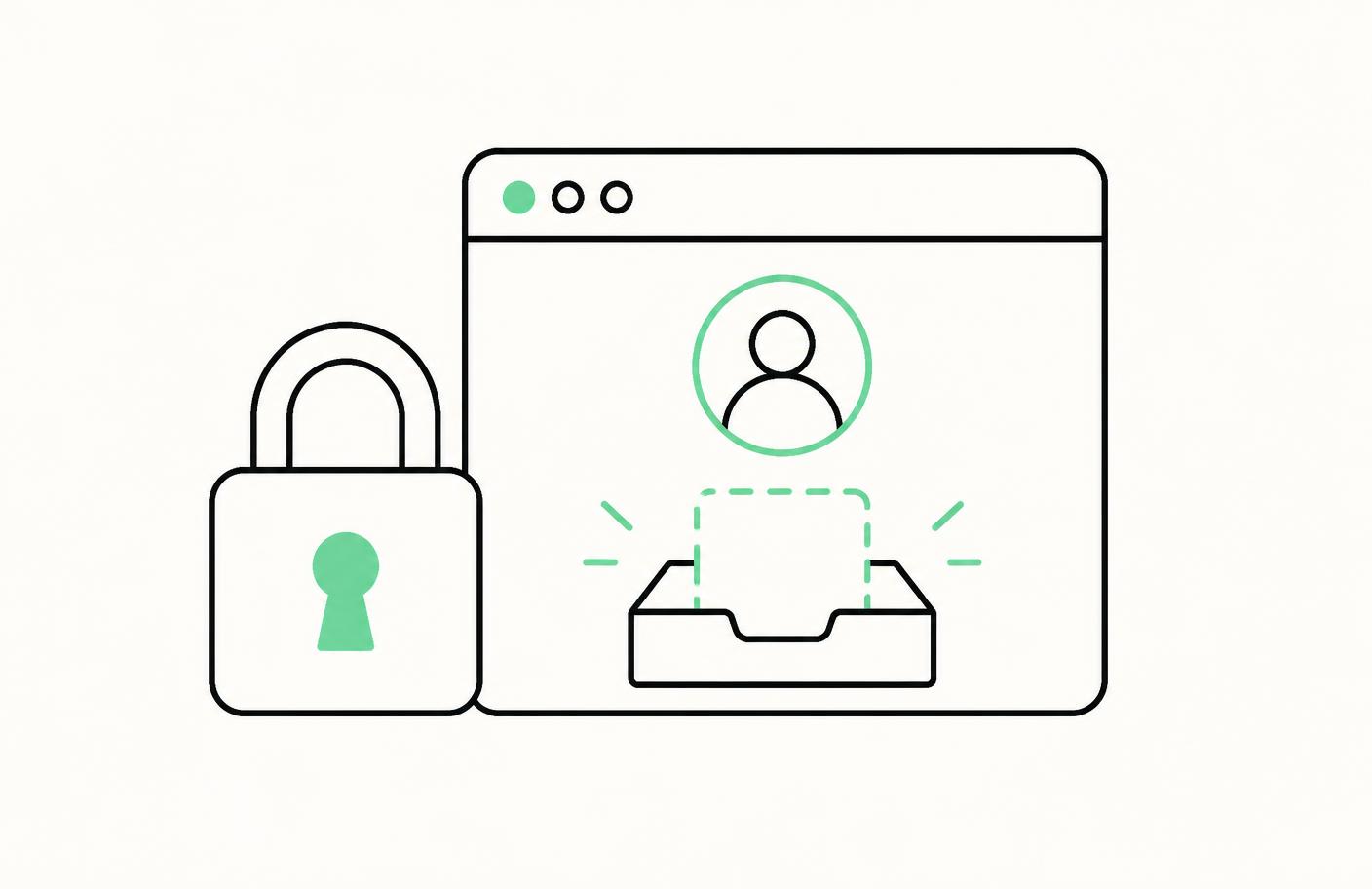 Padlock beside a browser window representing anonymous test taking